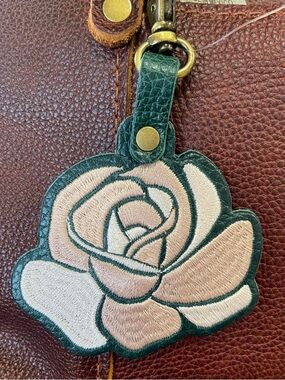 Portland Leather Rose Bag Charm in Dusty Rose Bag Flair - NEW